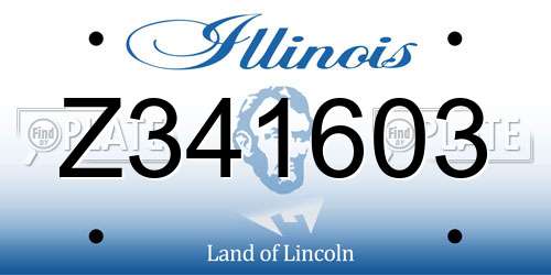 Z341603 Illinois License Plate