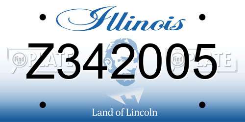 Z342005 Illinois License Plate