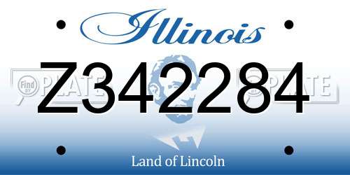 Z342284 Illinois License Plate