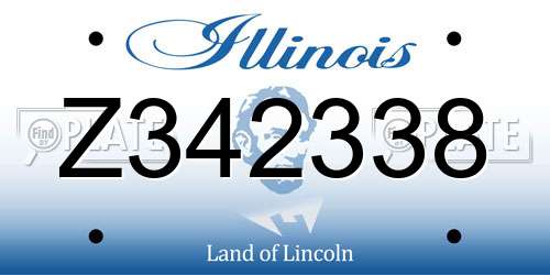 Z342338 Illinois License Plate