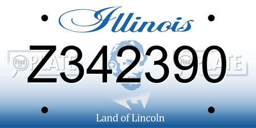 Z342390 Illinois License Plate