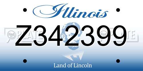 Z342399 Illinois License Plate