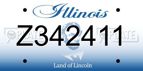 Z342411 Illinois License Plate