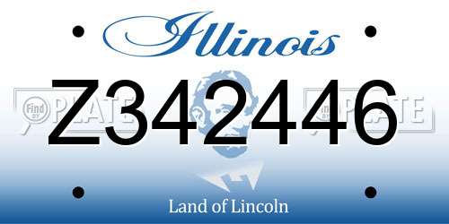 Z342446 Illinois License Plate