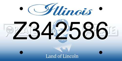 Z342586 Illinois License Plate