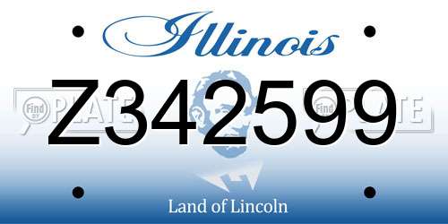 Z342599 Illinois License Plate