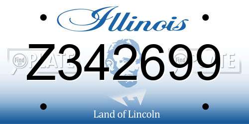 Z342699 Illinois License Plate