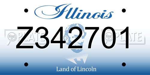 Z342701 Illinois License Plate