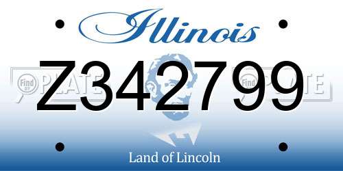 Z342799 Illinois License Plate