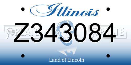 Z343084 Illinois License Plate