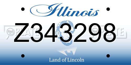Z343298 Illinois License Plate