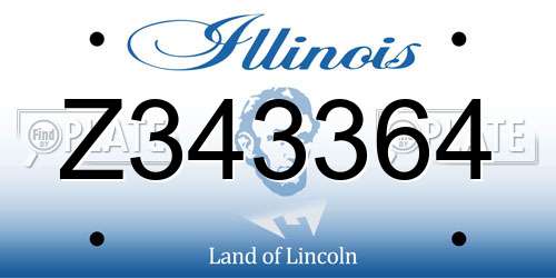 Z343364 Illinois License Plate