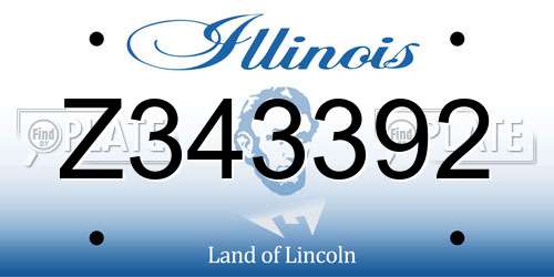 Z343392 Illinois License Plate