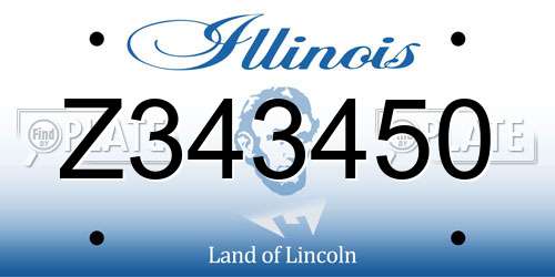 Z343450 Illinois License Plate