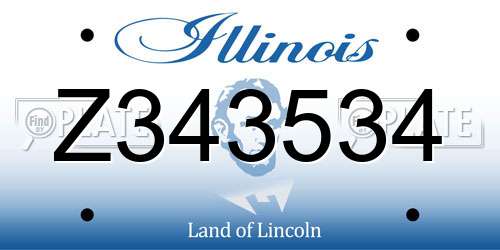 Z343534 Illinois License Plate