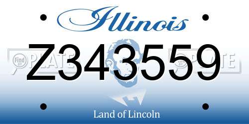 Z343559 Illinois License Plate