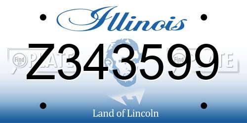 Z343599 Illinois License Plate