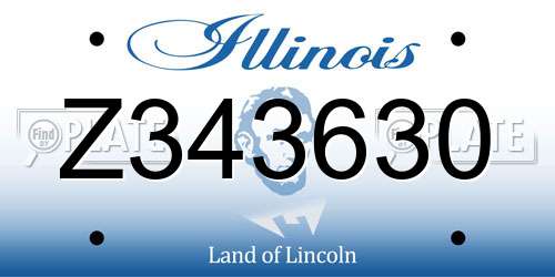 Z343630 Illinois License Plate