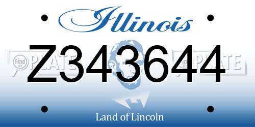 Z343644 Illinois License Plate