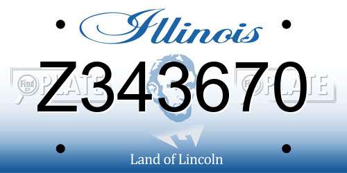 Z343670 Illinois License Plate