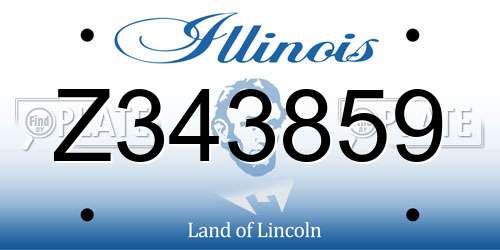Z343859 Illinois License Plate