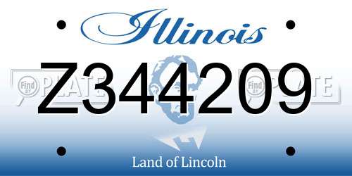 Z344209 Illinois License Plate