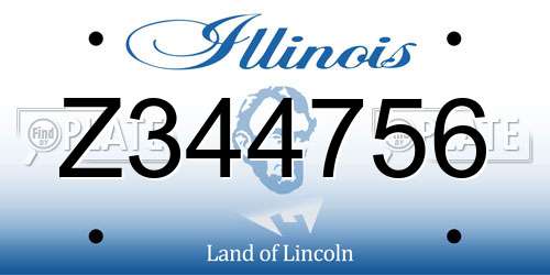Z344756 Illinois License Plate