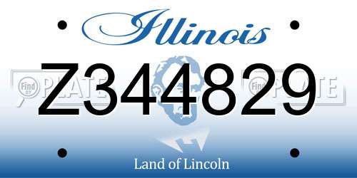 Z344829 Illinois License Plate