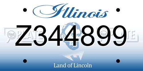 Z344899 Illinois License Plate
