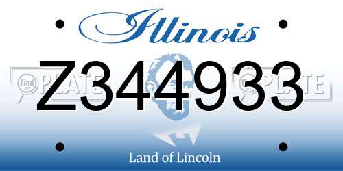 Z344933 Illinois License Plate