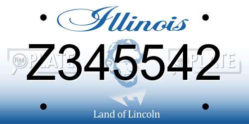 Z345542 Illinois License Plate