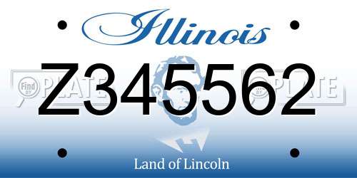 Z345562 Illinois License Plate