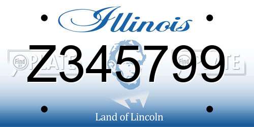 Z345799 Illinois License Plate