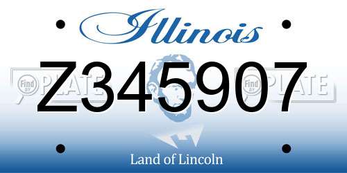Z345907 Illinois License Plate
