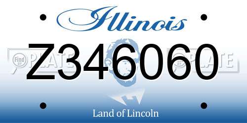 Z346060 Illinois License Plate
