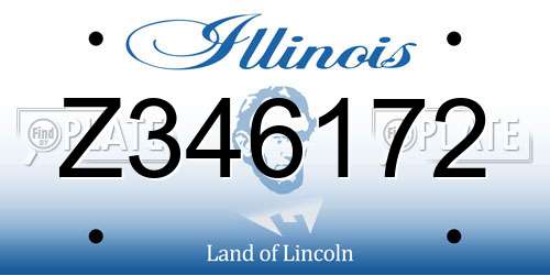 Z346172 Illinois License Plate