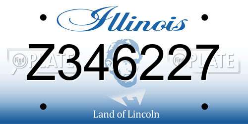 Z346227 Illinois License Plate