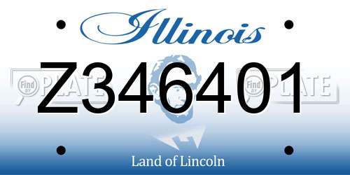 Z346401 Illinois License Plate