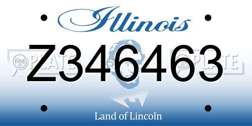 Z346463 Illinois License Plate