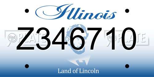 Z346710 Illinois License Plate