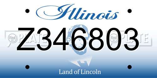 Z346803 Illinois License Plate