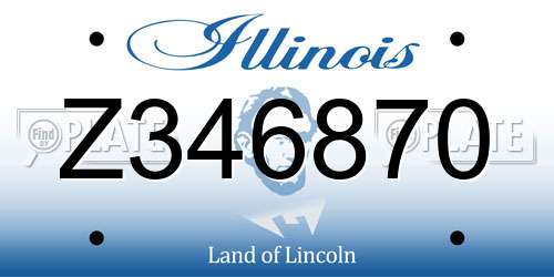 Z346870 Illinois License Plate