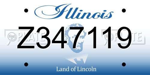 Z347119 Illinois License Plate