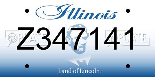 Z347141 Illinois License Plate