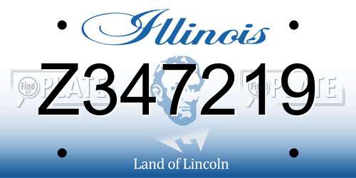 Z347219 Illinois License Plate