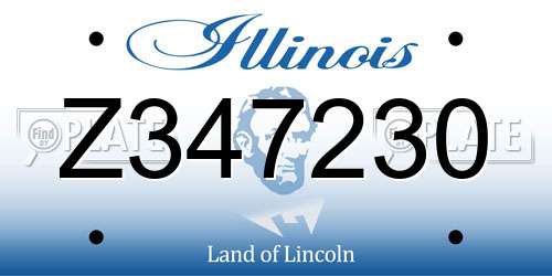 Z347230 Illinois License Plate