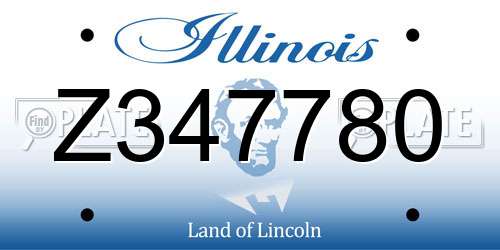 Z347780 Illinois License Plate