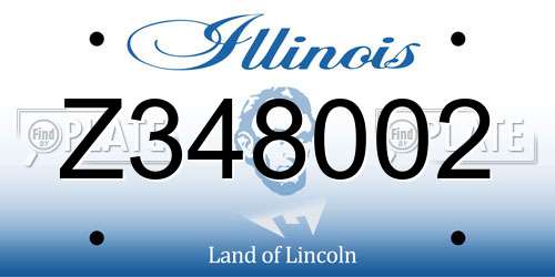 Z348002 Illinois License Plate