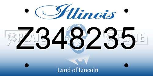 Z348235 Illinois License Plate