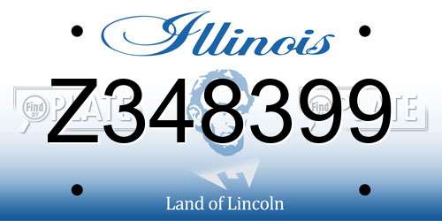 Z348399 Illinois License Plate